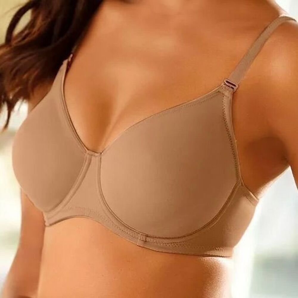 Lascana X03042 Bra 38C Nude Underwire Adjustable Straps Full Coverage Hook Eye